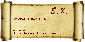 Strba Kamilla névjegykártya